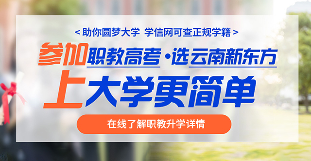 云南新东方上参加职业高考升学班，轻松上大学